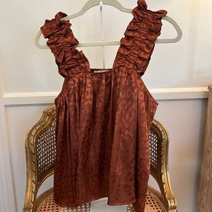 Entro Bronze Leopard Top, M